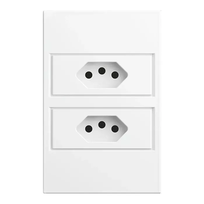 Tomada Stella Dupla 20A S. Touch Policarbonato Branco STO24420BR