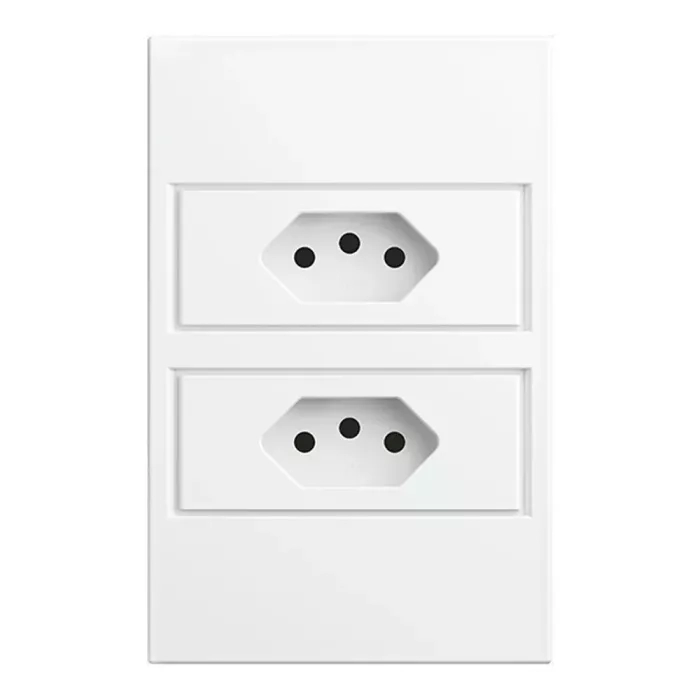 Tomada Stella Dupla 10A S. Touch Policarbonato Branco STO24410BR 