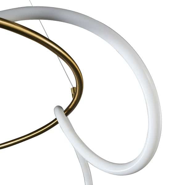 Pendente +Luz Kotel Metal e Silicone Bronze 45 watts 2700K Ø800x300mm PE-132/45.80BRO