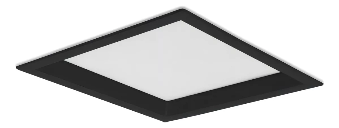 Painel Embutido Opus Recuado 18 watts 4000K Preto 220x220mm OPS 85384