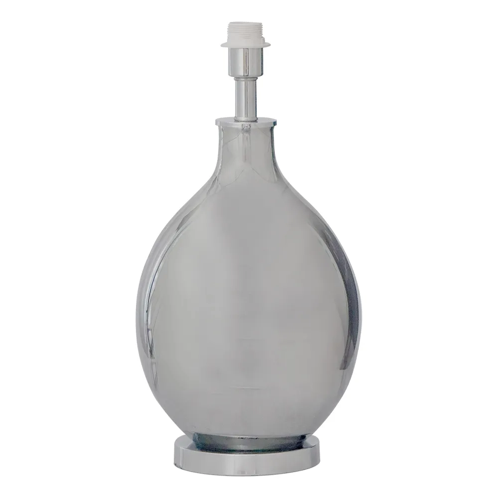 Base p/ Abajur Bella Veneto Metal e Vidro Cromado 1L E27 Ø260x510mm (Sem Cúpula) WR003