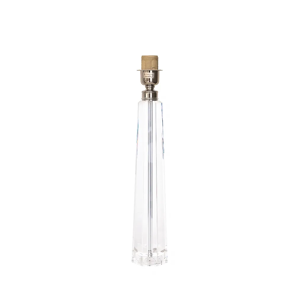 Base p/ Abajur Bella Classic Cromado e Transparente 1L E27 Ø90x450mm (Sem Cúpula) XL1151