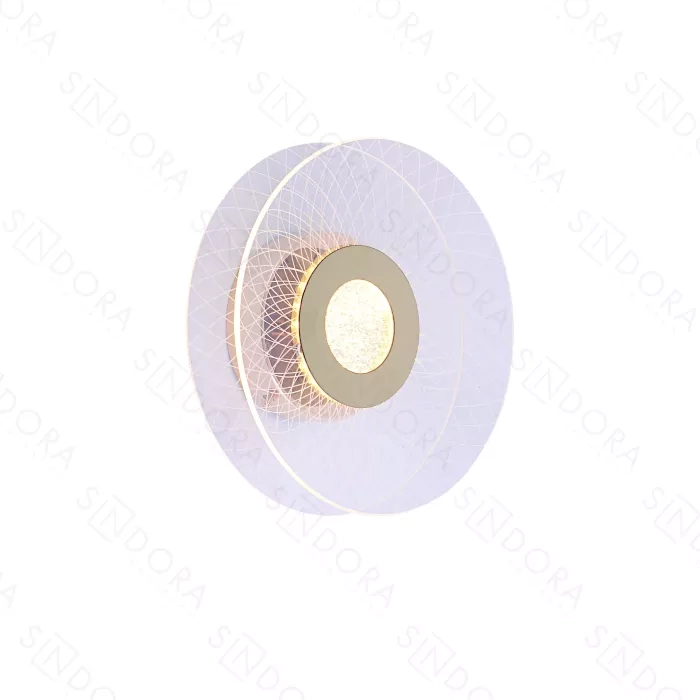 Arandela Sindora Metal e Acrílico Dourado 7 watts 3000K Ø195X65mm QB05146