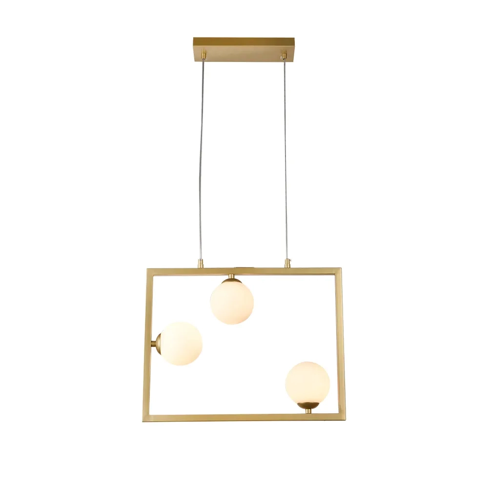 Pendente Bella Balanço Metal e Vidro Dourado e Branco 3L G9 450x350mm TR005