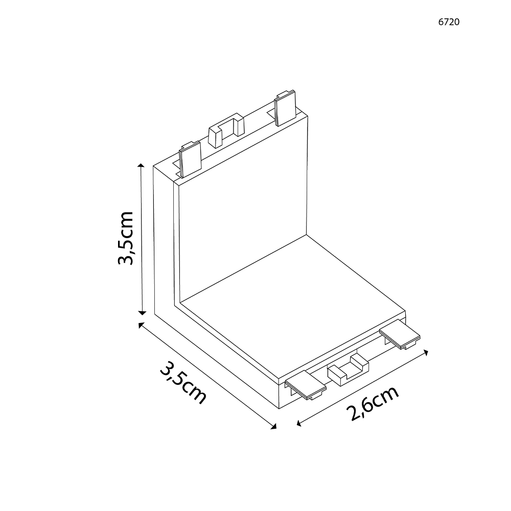Emenda para Trilho Eletrificado Magnético Nordecor Kay Parede Branco 35x35x26mm 6720