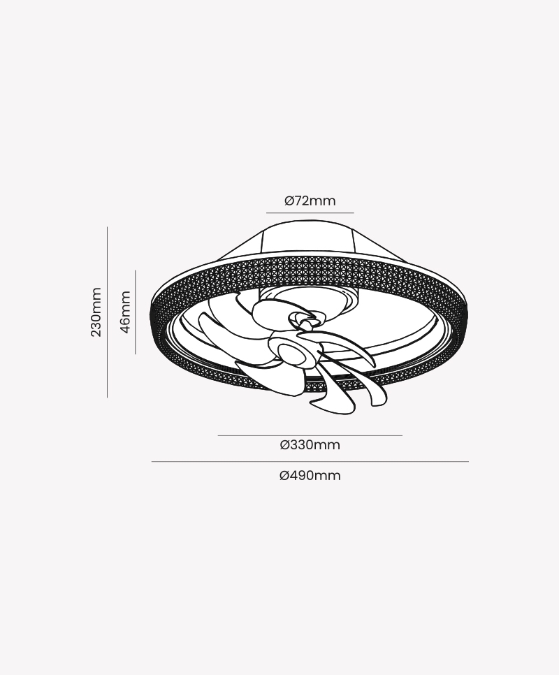 Ventilador de Teto Opus LED Air Diamond 40 watts Multitemperatura Ø460mm IP20 Bivolt OPS 86312