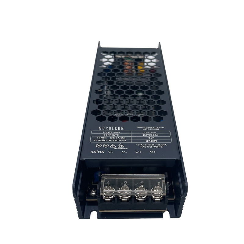 Fonte 24V Nordecor Nord 6,25A 150 watts Bivolt IP20 170x60x30mm 7296