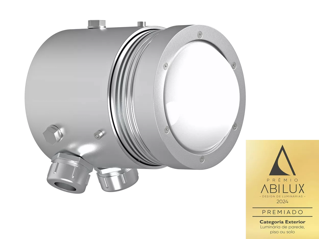 Projetor Powerlume Dome 25 watts 125° IP67 Alumínio e Difusor Acrílico Bivolt 216x182x152,4mm PJDOME25W