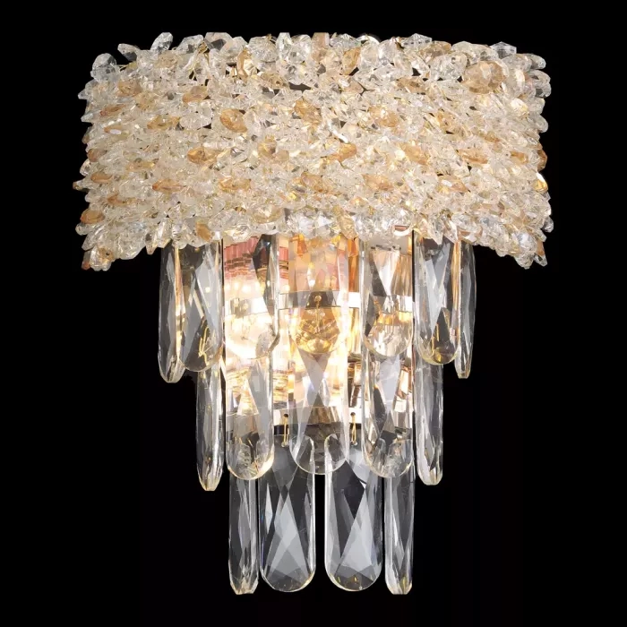 Arandela Sindora 2L E14 Metal Dourado e Cristal 260x240mm DCB06583