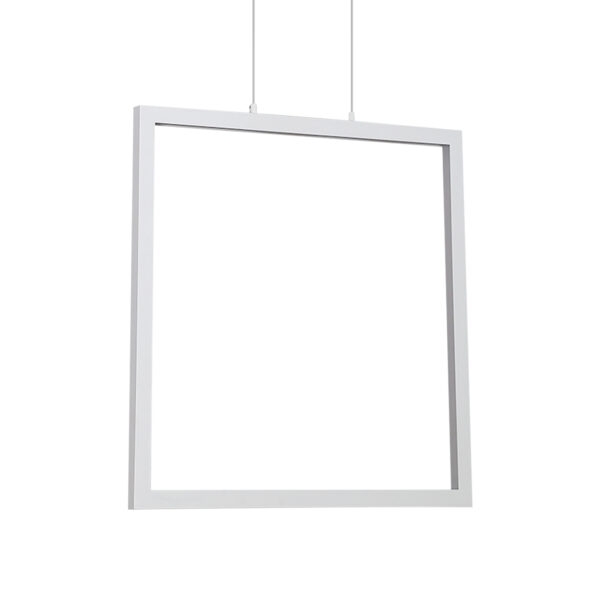 Pendente +Luz Montaggio Metal e Acrílico Branco 35 watts 2700K 444x444mm PE-102/35.27BF