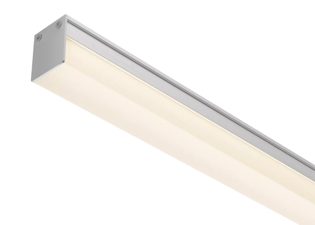 Perfil Powerlume Sobrepor Difusor Quadrado Alumínio 20,5x25mm Barra de 2 metros SBP-QD