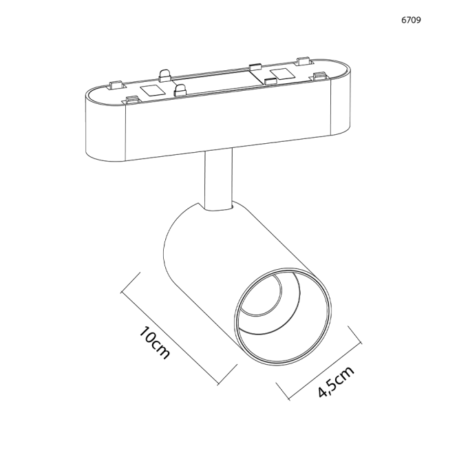 Spot Magnético Nordecor Kay In 24° 9 watts 3000K 48V IRC90 Branco Ø45x100mm 6709