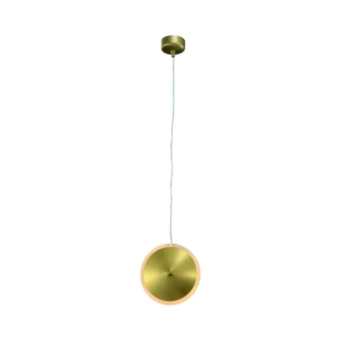 Pendente +Luz Disc Metal e Acrílico Bronze 7 watts 2700K Ø200mm PE-110/7.20BRO