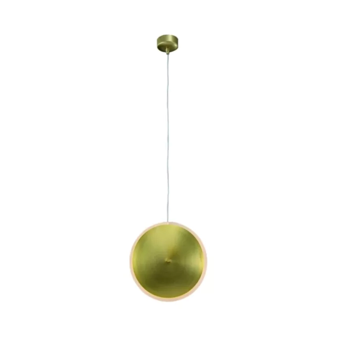 Pendente +Luz Disc Metal e Acrílico Bronze 18 watts 2700K Ø400mm PE-110/18.40BRO