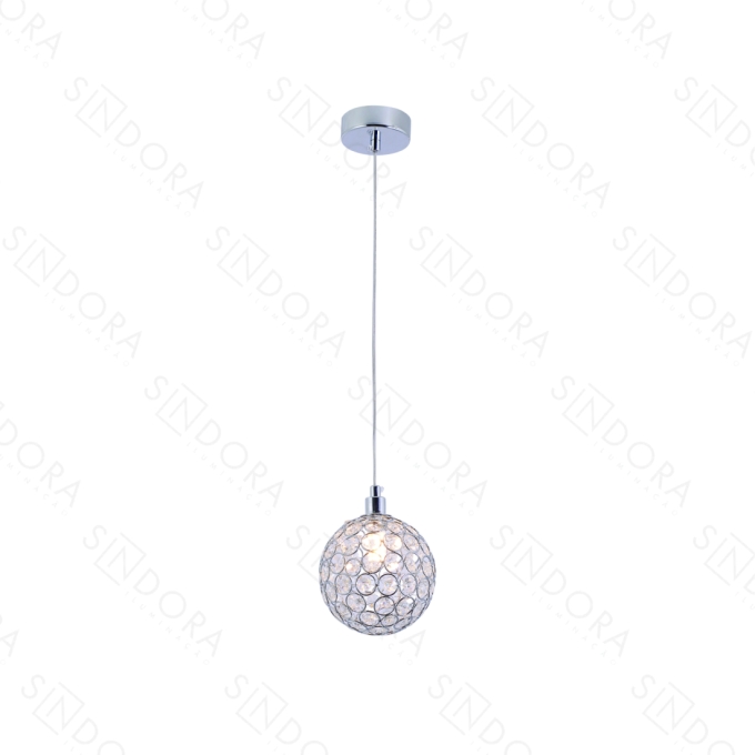 Pendente Sindora Metal Cromado e Cristal 1L G9 120mm QD05158
