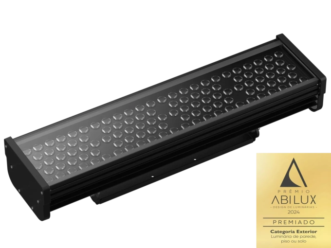Projetor Powerlume Longo Alcance 120 watts IP67 Alumínio e Difusor Vidro Bivolt 180x702mm PLA120W