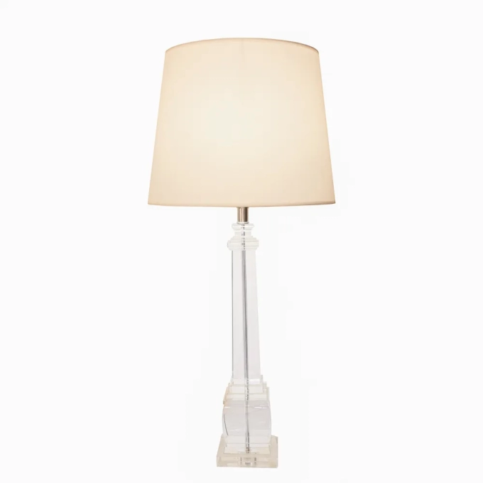 Base p/ Abajur Bella Classic Cromado e Transparente 1L E27 140x140x650mm (Sem Cúpula) XL1155