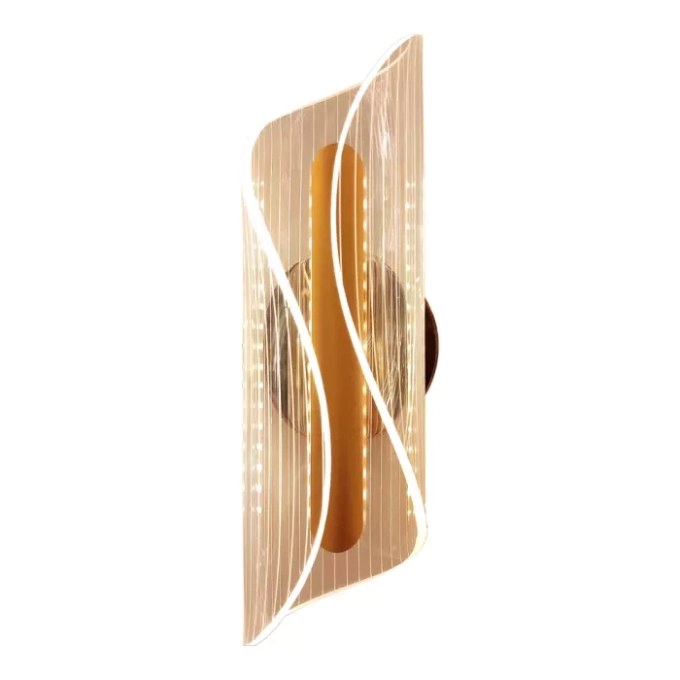 Arandela Sindora Metal Dourado e Acrílico 7 watts 3000K 250x80x120mm QB05137