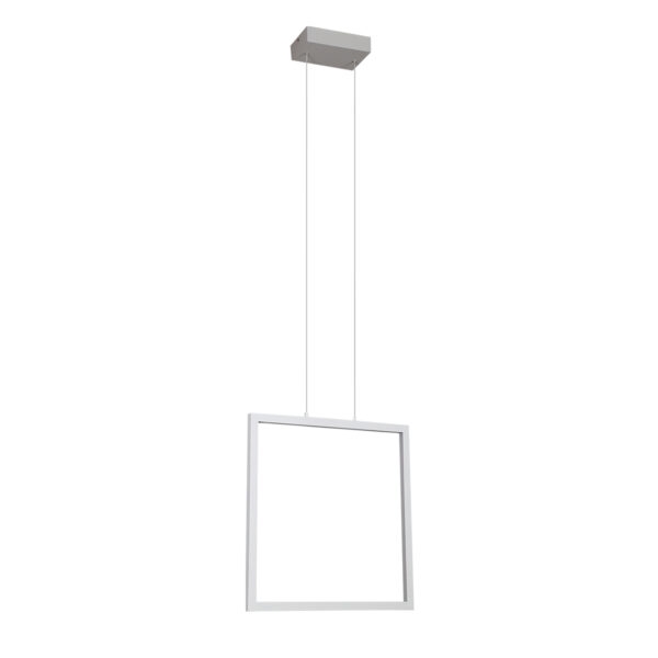 Pendente +Luz Montaggio Metal e Acrílico Branco 35 watts 2700K 444x444mm PE-102/35.27BF