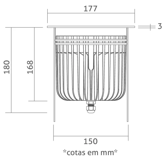 Embutido de Solo Powerlume 30 watts IP67 Alumínio e Difusor Acrílico Bivolt 180x177x150mm ESX30W