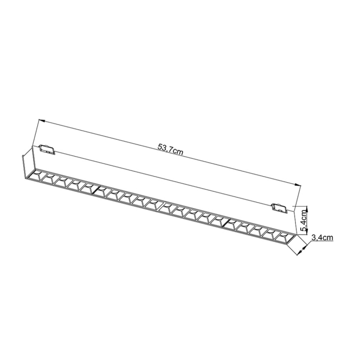 Módulo Linear Led para Cinta Eletrificada Sity Nordecor 48V 24 watts 2700K IRC90 537x54x34mm  6649