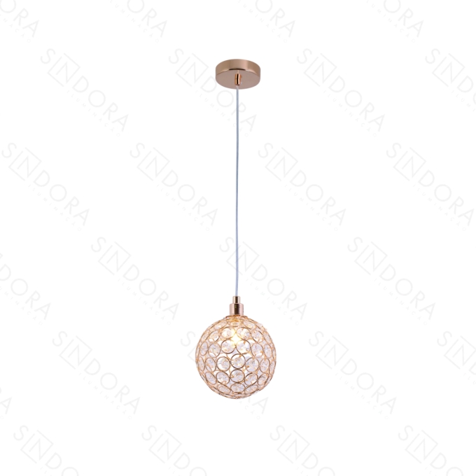 Pendente Sindora Metal Dourado e Cristal 1L G9 120mm QD05159