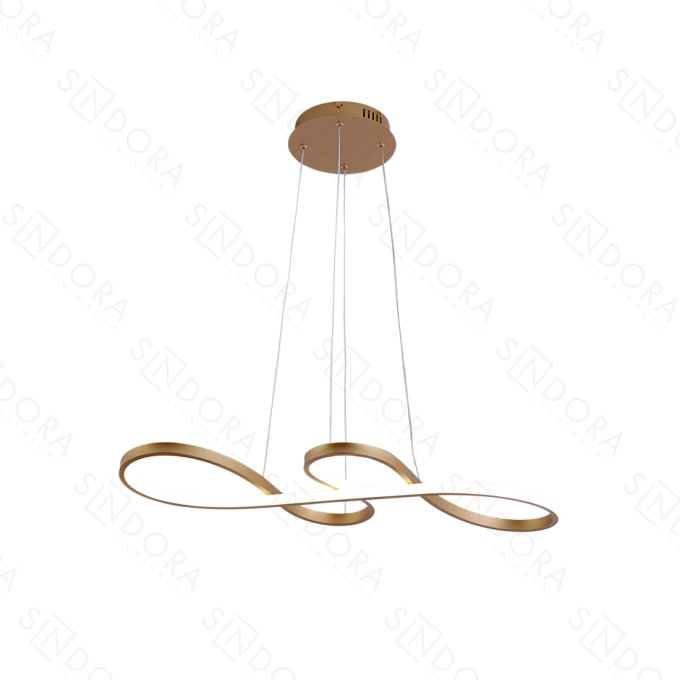 Pendente Sindora Metal e Silicone Dourado 47 watts 3000K/4000K/6000K 750x300x40mm QD05317