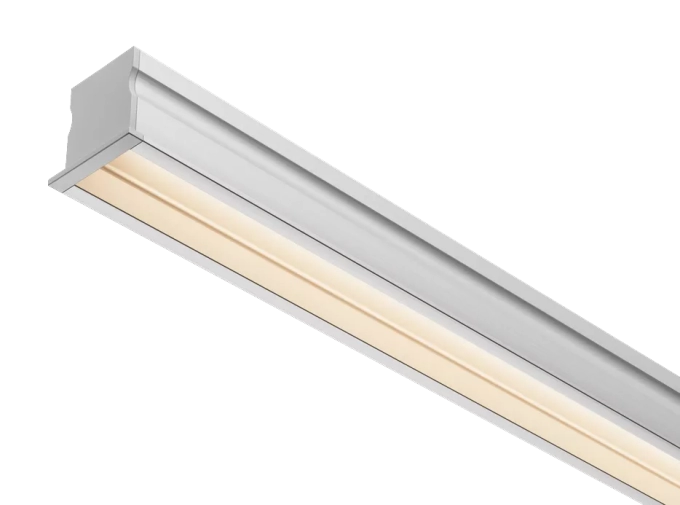 Perfil Powerlume Embutido Alumínio e ABS Difusor Recuado 23x22mm Barra de 2 metros EMB-R25