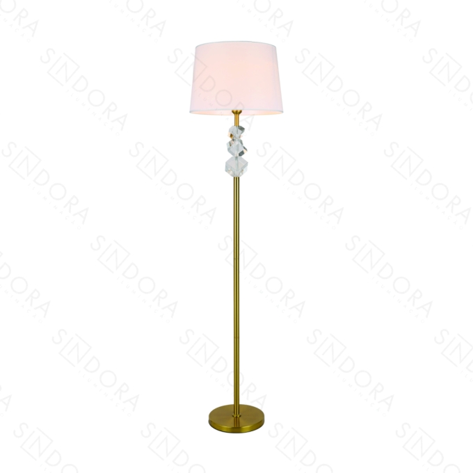 Coluna Sindora Metal Bronze Cristal e Cúpula Branco 1L E27 Ø400x1520mm DCD00557