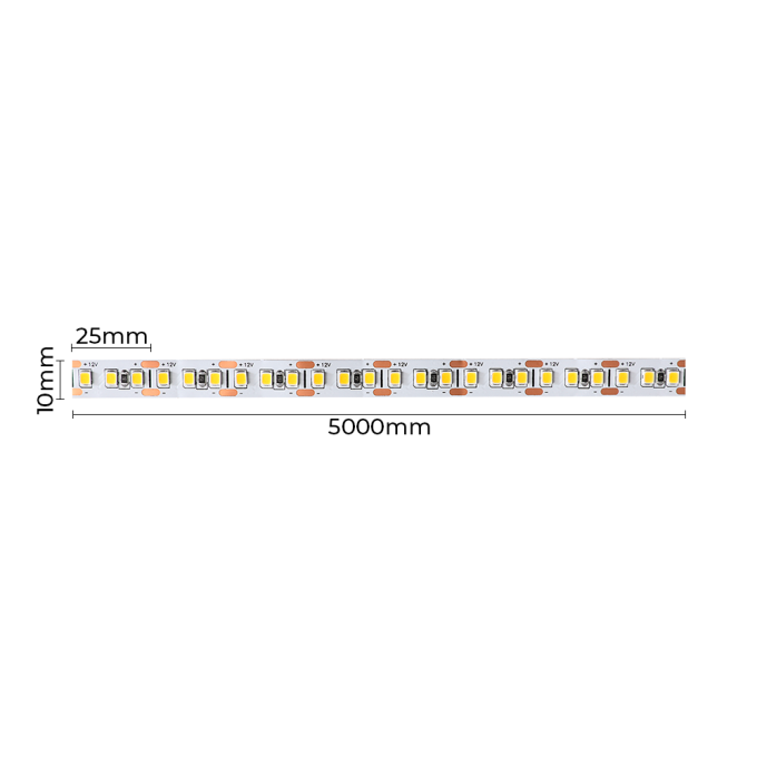 Fita LED Nordecor 15w/mt 168 leds IP20 10mm 12V 4000K (Rolo 5 metros) 7310