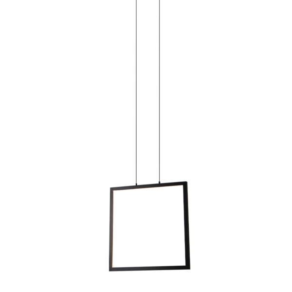 Pendente +Luz Montaggio Metal e Acrílico Preto 35 watts 2700K 444x444mm PE-102/35.27PF