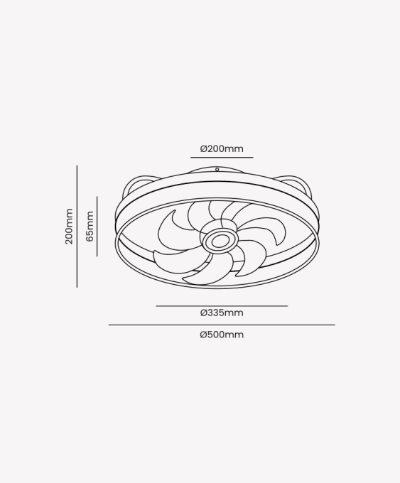 Ventilador de Teto Opus LED Air Wood 40 watts Multitemperatura Ø460mm IP20 Bivolt OPS 87944