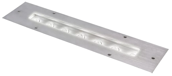 Projetor Embutido Linear Powerlume 18 watts IP67 Alumínio e Difusor Vidro Bivolt 605mm LES18W