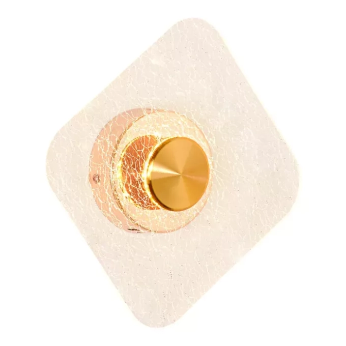 Arandela Sindora Metal Dourado e Acrílico 4 watts 3000K 195X195X45mm QB05145