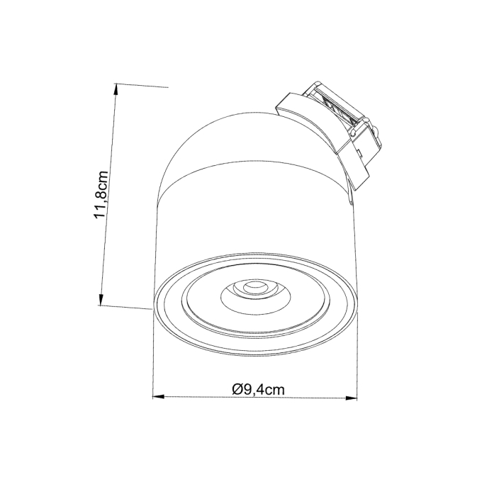 Módulo Spot Led para Cinta Eletrificada Sity Nordecor 48V 12 watts 2700K IRC90 Ø94x118mm  6646