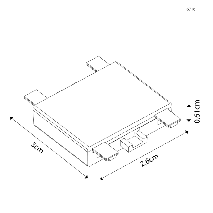 Emenda para Trilho Eletrificado Magnético Nordecor Kay Reto Branco 30x26mm 6716