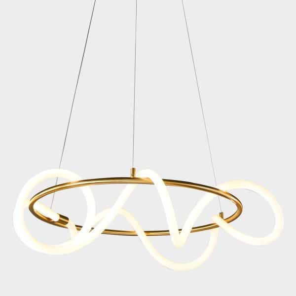 Pendente +Luz Kotel Metal e Silicone Bronze 35 watts 2700K Ø600x300mm PE-132/35.60BRO