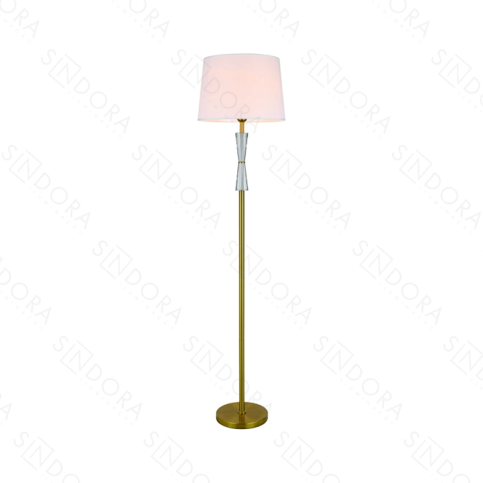 Coluna Sindora Metal Bronze Cristal e Cúpula Branco 1L E27 Ø400x1520mm DCD00555