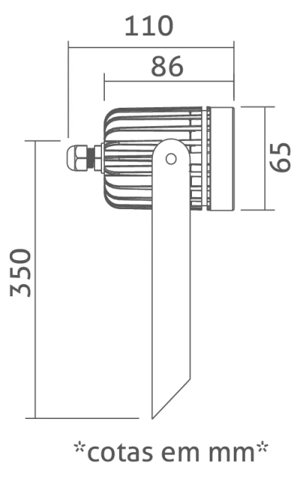 Finco de Jardim Powerlume 6 watts IP67 Alumínio e Difusor Acrílico Bivolt 350x110x65mm FJX6W