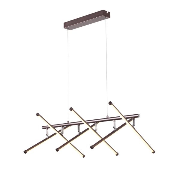 Pendente +Luz Bets Alumínio e Silicone Marrom Fosco 48 watts 3000K 410x800mm PE-131/48.80MF
