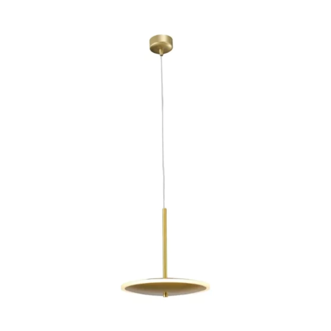 Pendente +Luz Disc Metal e Acrílico Bronze 18 watts 2700K Ø400mm PE-109/18.40BRO