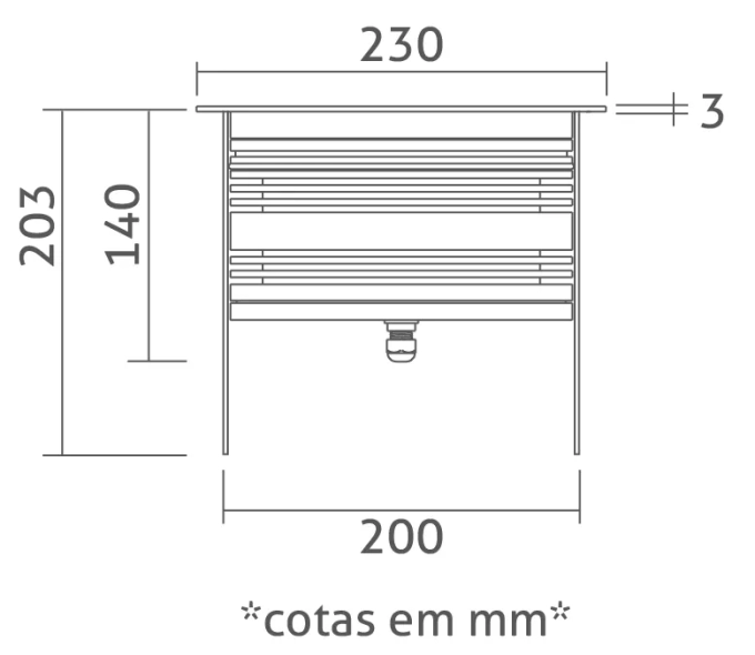 Embutido de Solo Powerlume 50 watts IP67 Alumínio e Difusor Acrílico Bivolt Ø230x200mm ES50W