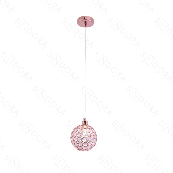 Pendente Sindora Metal Rose Gold e Cristal 1L G9 120mm QD05160