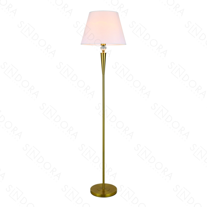 Coluna Sindora Metal Bronze Cristal e Cúpula Branco 1L E27 Ø430x1520mm DCD00556