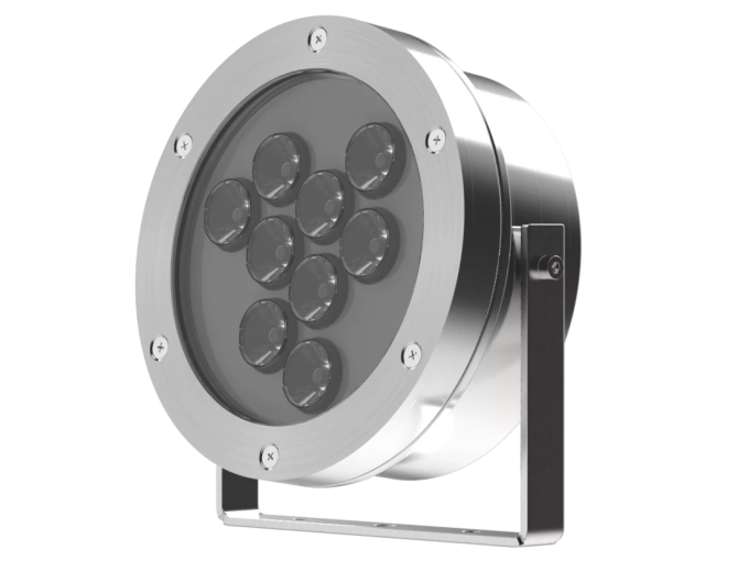 Projetor Powerlume Subaquático 20 watts IP68 12V Inox e Acrílico Bivolt Ø143x84mm PSA20W