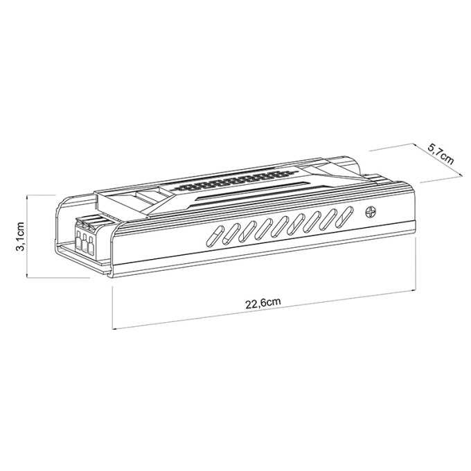 Fonte para Cinta Eletrificada Sity Nordecor 48V 24,1A 200 watts 226x57x31mm  7326