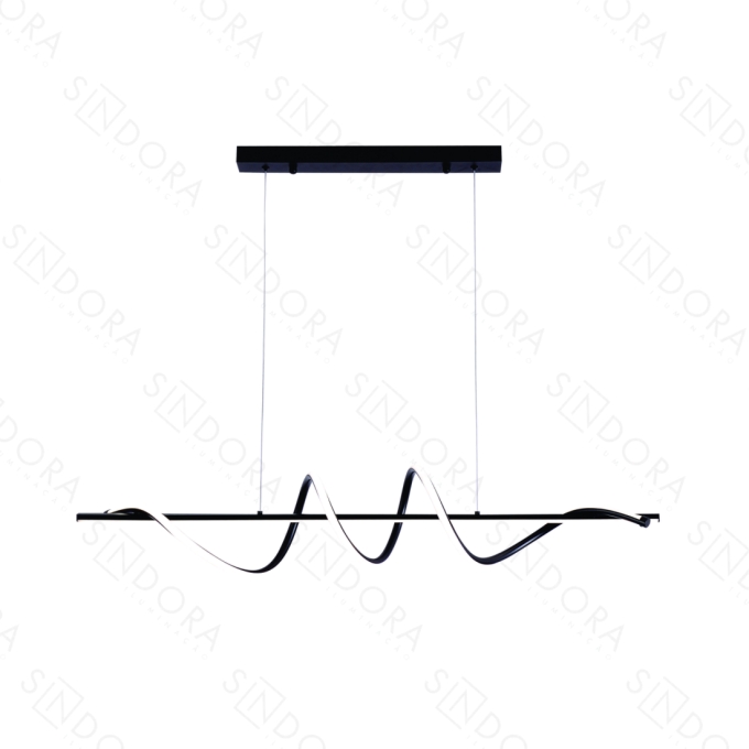 Pendente Sindora Metal e Silicone Preto 36 watts 3000K/4000K/6000K 1000X165X165mm QD05318