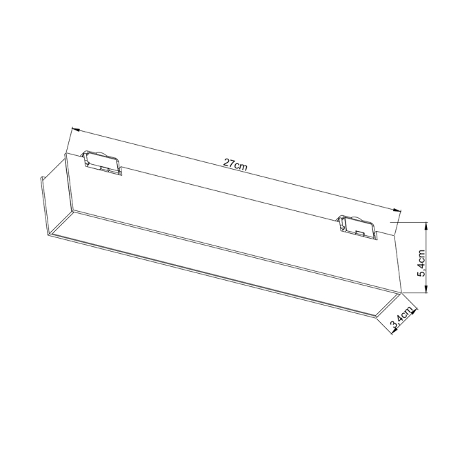 Módulo Linear Dif para Cinta Eletrificada Sity Nordecor 48V 12 watts 2700K IRC90 270x54x34mm  6650
