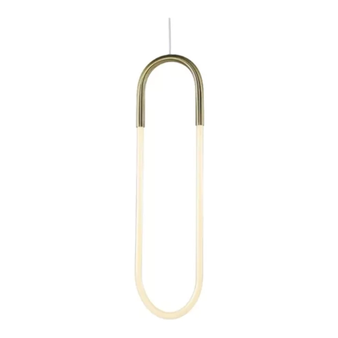 Pendente +Luz Anello Metal e Vidro Bronze 8 watts 2700K 205x760mm PE-117/80.27BRO
