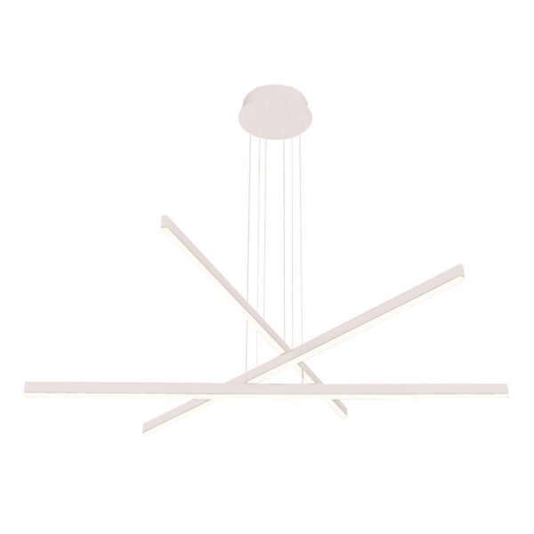 Pendente +Luz Flat Line Metal e Alumínio Branco 48 watts 2700K 1015x1200mm PE-096/48.27BF